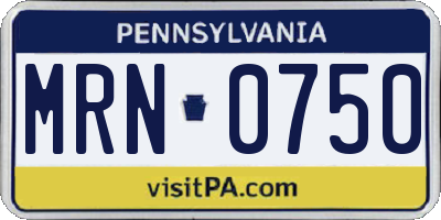 PA license plate MRN0750