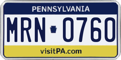PA license plate MRN0760