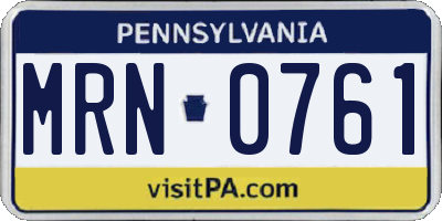 PA license plate MRN0761