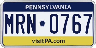 PA license plate MRN0767