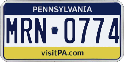PA license plate MRN0774