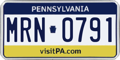 PA license plate MRN0791