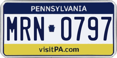 PA license plate MRN0797