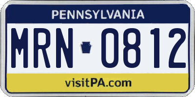 PA license plate MRN0812