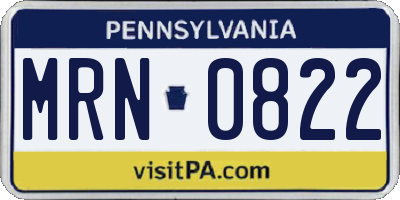 PA license plate MRN0822