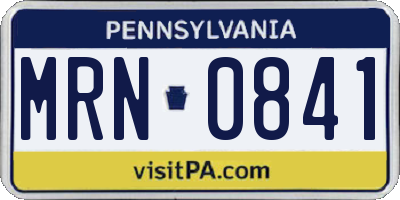 PA license plate MRN0841