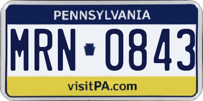 PA license plate MRN0843
