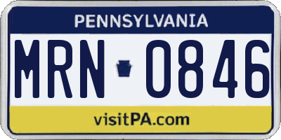 PA license plate MRN0846