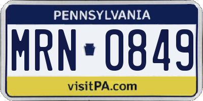 PA license plate MRN0849
