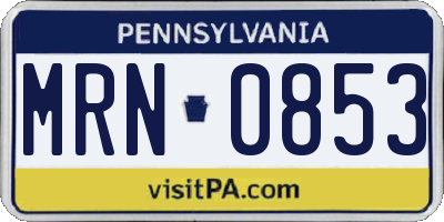PA license plate MRN0853