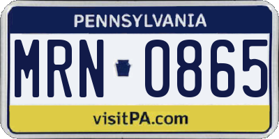 PA license plate MRN0865
