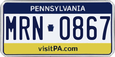 PA license plate MRN0867