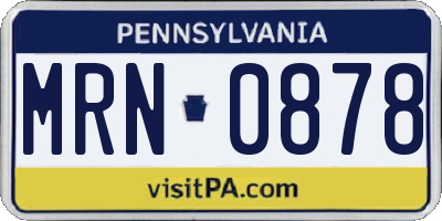 PA license plate MRN0878