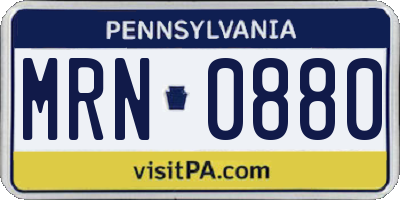PA license plate MRN0880
