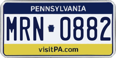 PA license plate MRN0882