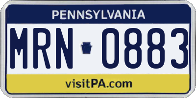 PA license plate MRN0883