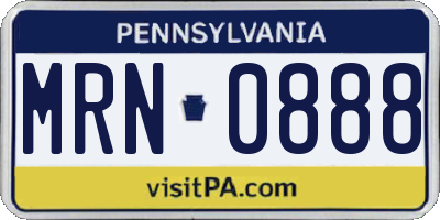 PA license plate MRN0888