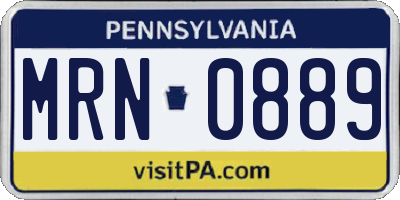 PA license plate MRN0889