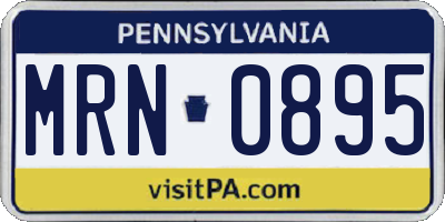 PA license plate MRN0895