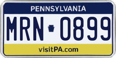 PA license plate MRN0899