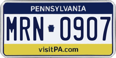 PA license plate MRN0907