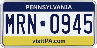 PA license plate MRN0945