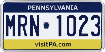 PA license plate MRN1023