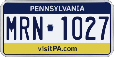 PA license plate MRN1027