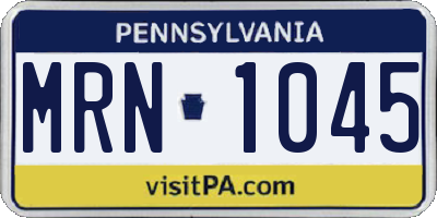 PA license plate MRN1045