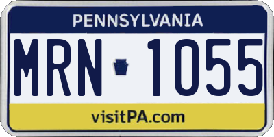 PA license plate MRN1055