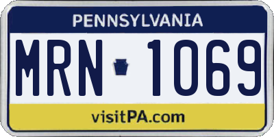 PA license plate MRN1069