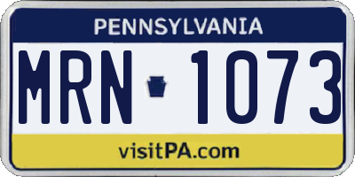PA license plate MRN1073