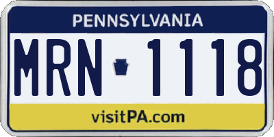 PA license plate MRN1118