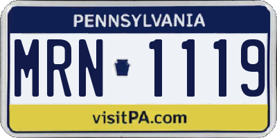 PA license plate MRN1119