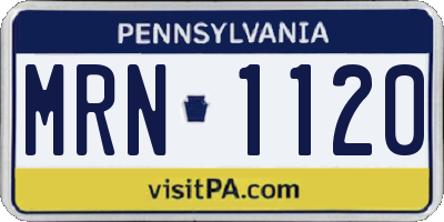 PA license plate MRN1120