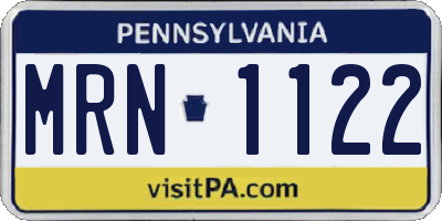 PA license plate MRN1122