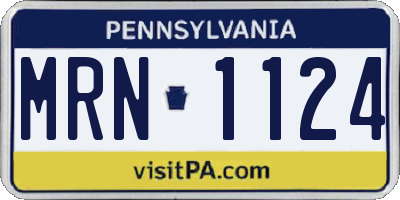 PA license plate MRN1124