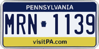 PA license plate MRN1139