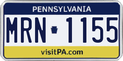 PA license plate MRN1155