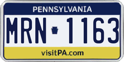 PA license plate MRN1163