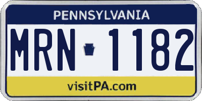 PA license plate MRN1182