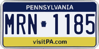PA license plate MRN1185