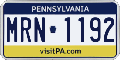 PA license plate MRN1192