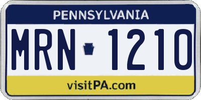 PA license plate MRN1210