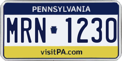 PA license plate MRN1230