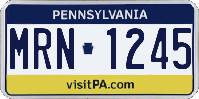 PA license plate MRN1245