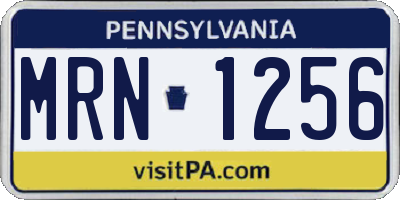 PA license plate MRN1256