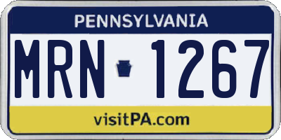 PA license plate MRN1267