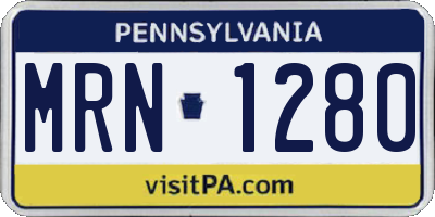 PA license plate MRN1280