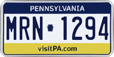 PA license plate MRN1294